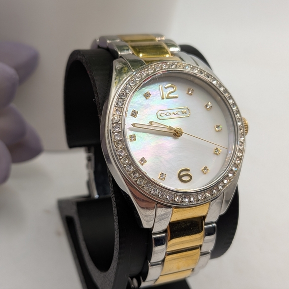 Coach Madison Two-Tone Crystal Watch | Mother of Pearl Dial - Picture 2 of 5